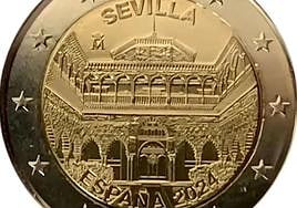 Moneda de dos euros conmemorativa de Sevilla.