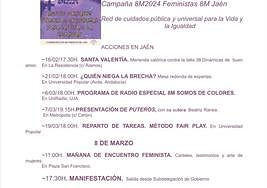 Programa de acciones Feministas 8M.