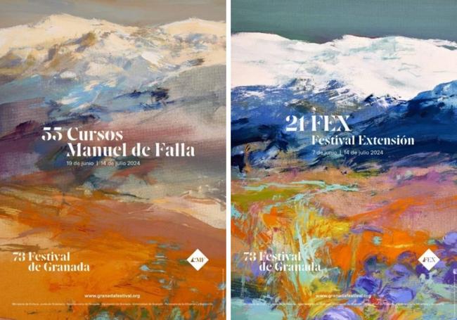 Carteles de los Cursos Manuel de Falla y del FEX.