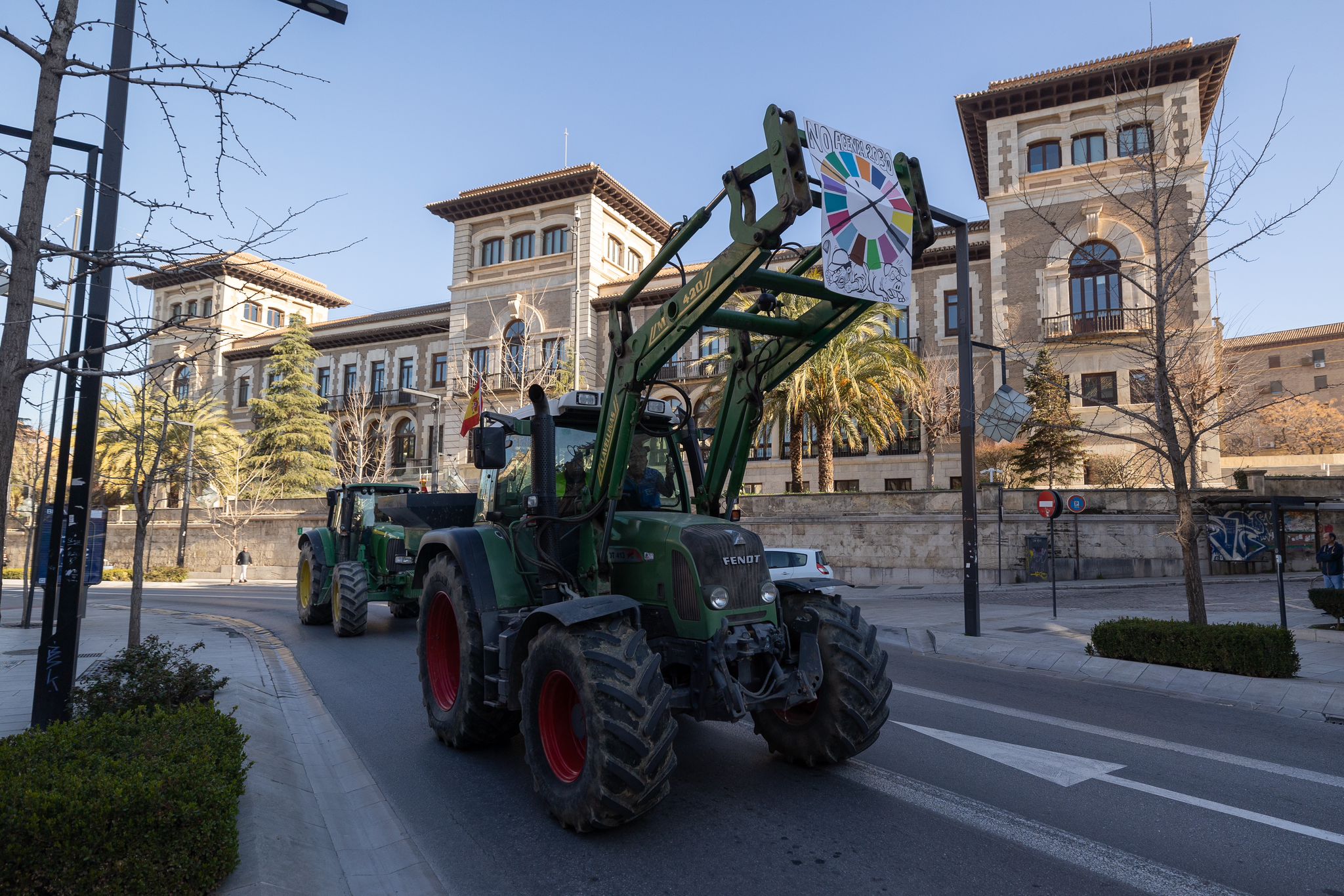 Las imágenes de los tractores en plena Gran Vía de Granada