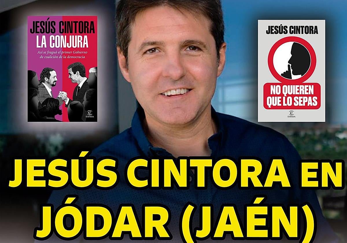 Cartel de la presentación de Jesús Cintora en Jódar.