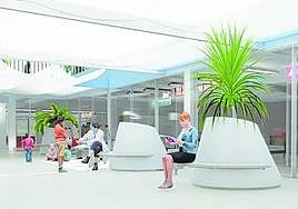 Imagen virtual del interior de la Plaza de Abastos reformada.