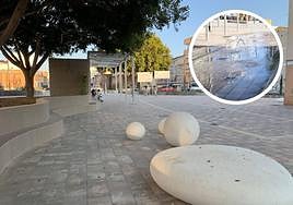 La plaza Acequieros era hasta verano un aparcamiento sin control a dos niveles. Sobre la fuente, que el agua emane del suelo sin barreras es uno de los temores vecinales.