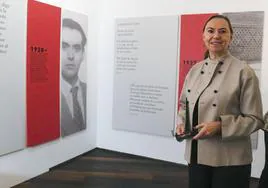 Laura García Lorca, en una exposición organizada en el Centro Federico García Lorca.