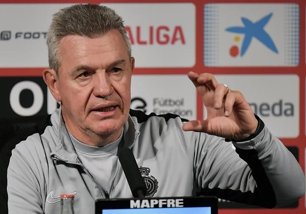 El entrenador del Mallorca, Javier Aguirre, en sala de prensa.