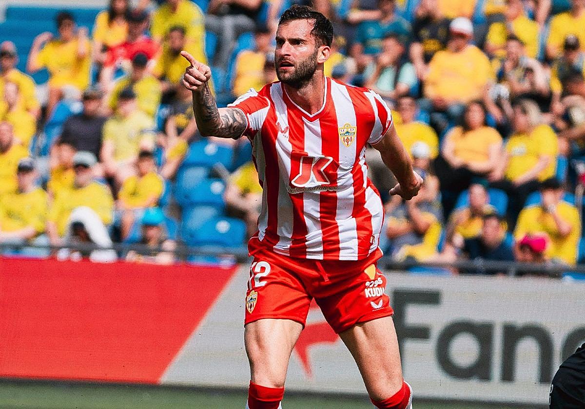 Leo Baptistao celebra su gol a Las Palmas.