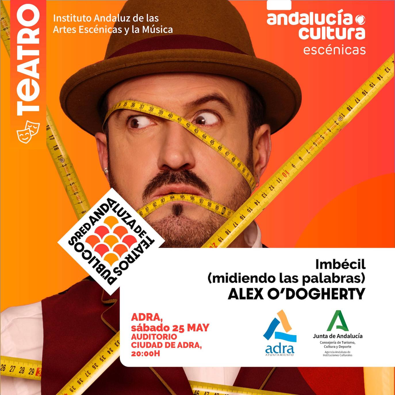 Alex O'Dogherty, en Adra el 25 de mayo con su 'Imbécil (Midiendo las palabras)'