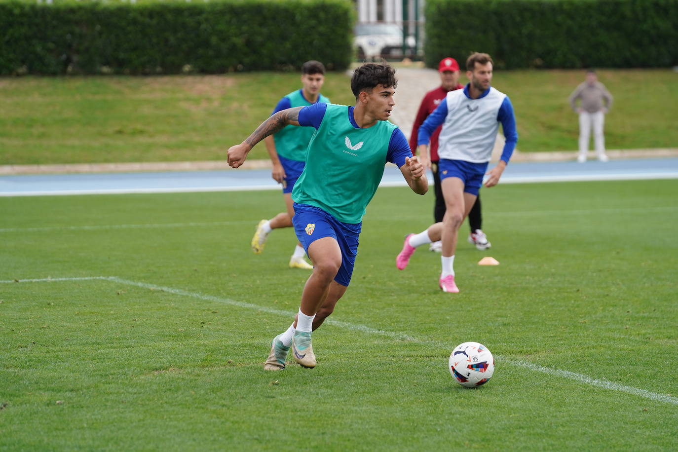 Marcos Peña entrenando junto al primer equipo