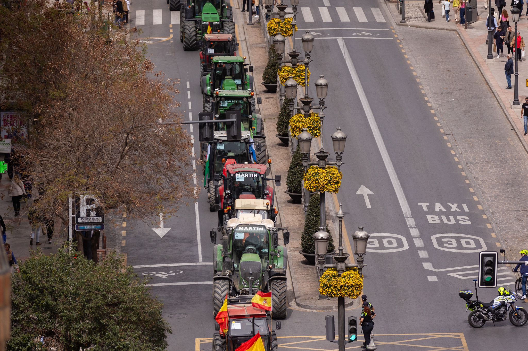 La tractorada de Granada vista desde el aire, en imágenes