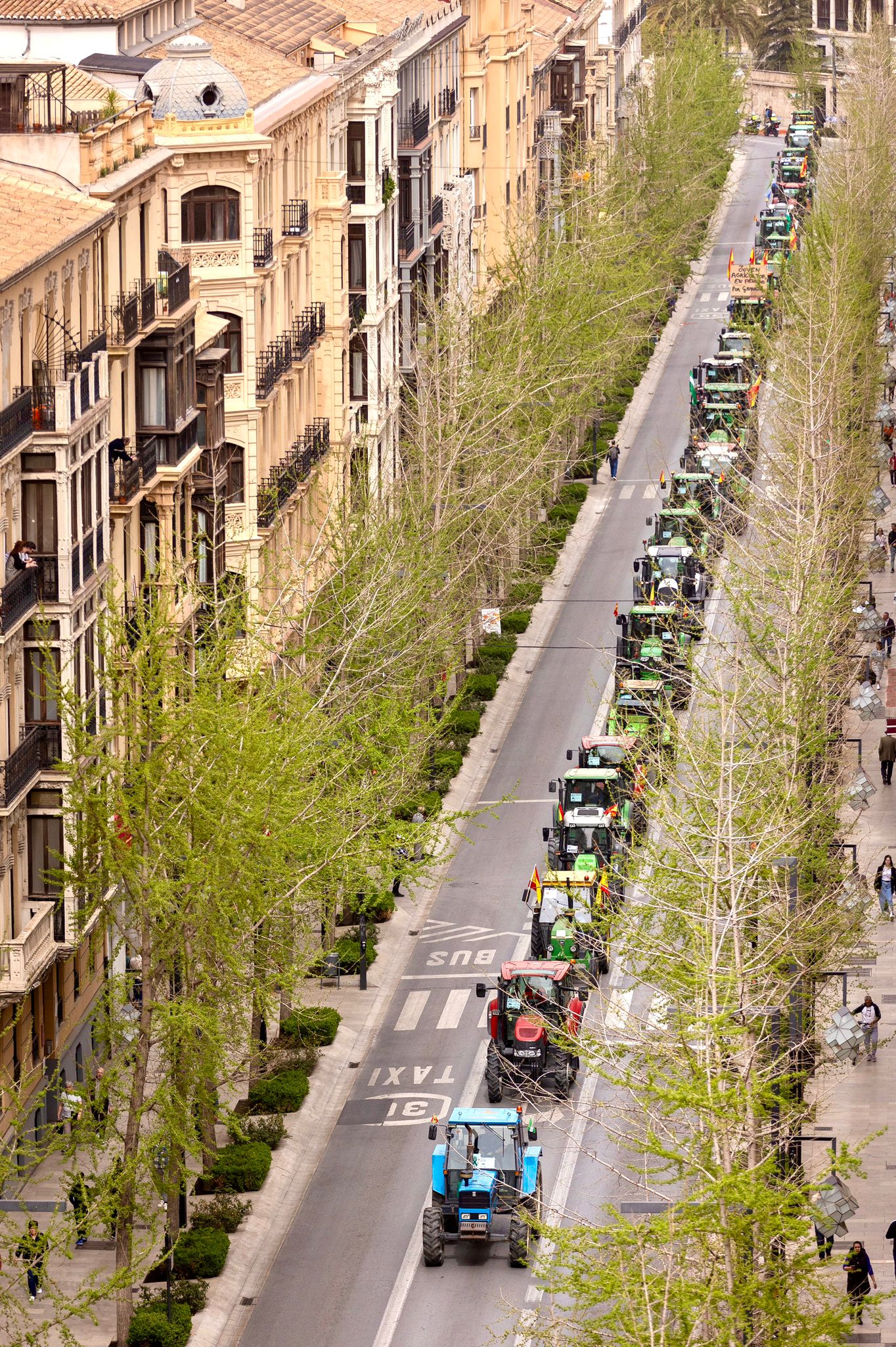 La tractorada de Granada vista desde el aire, en imágenes