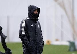 Roger Lamesa, durante el partido de este domingo.