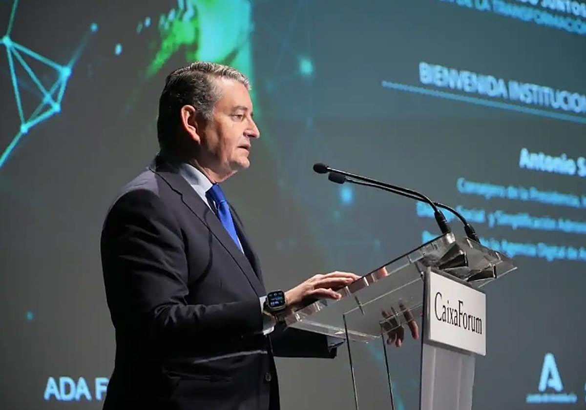Antonio Sanz, durante la presentación del balance de la Agencia Digital Andaluza.