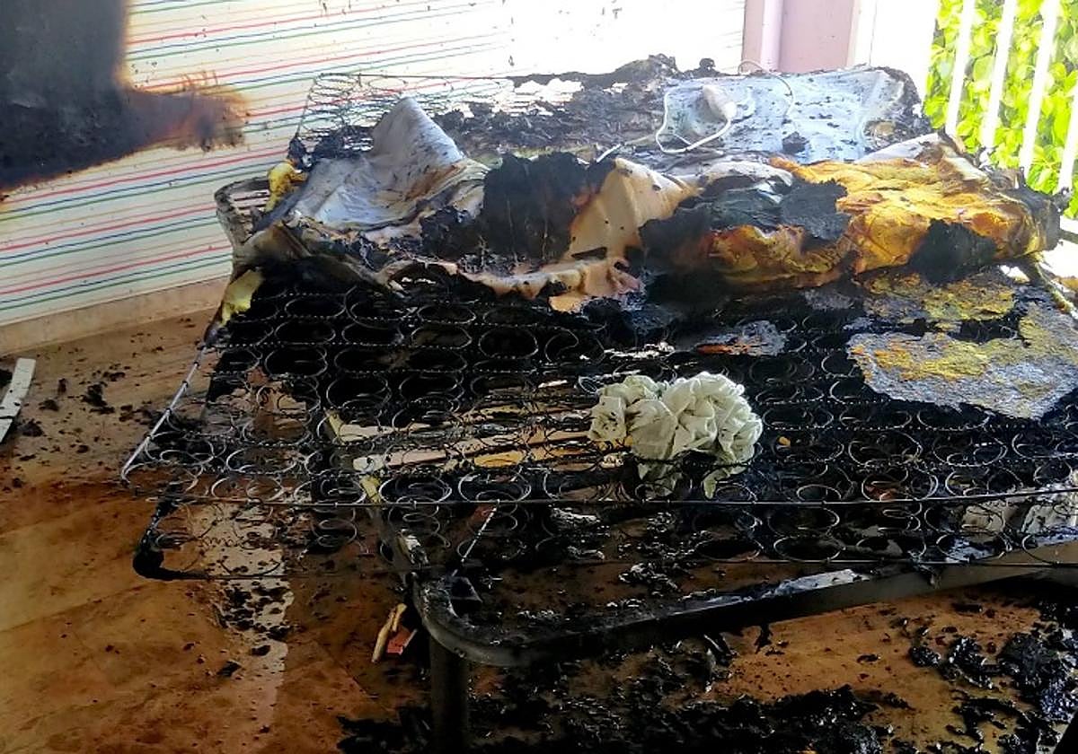 Estado en el que ha quedado el colchón.