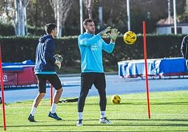 Fernando Martínez en el entrenamiento del miércoles en el anexo