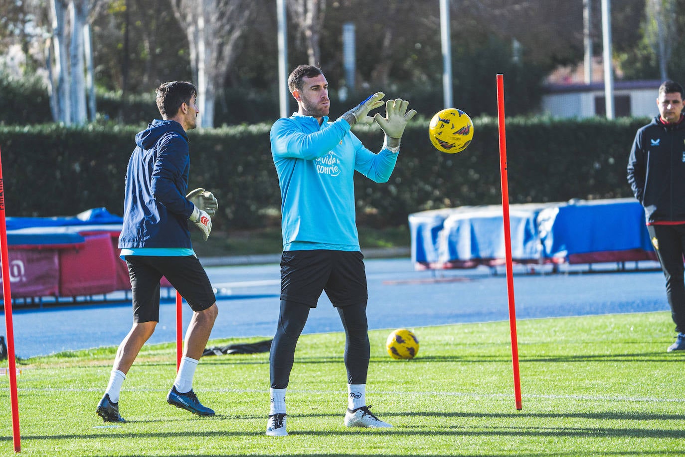 Fernando Martínez en el entrenamiento del miércoles en el anexo