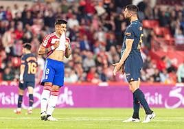 Matías Arezo, durante el partido ante el Valencia.