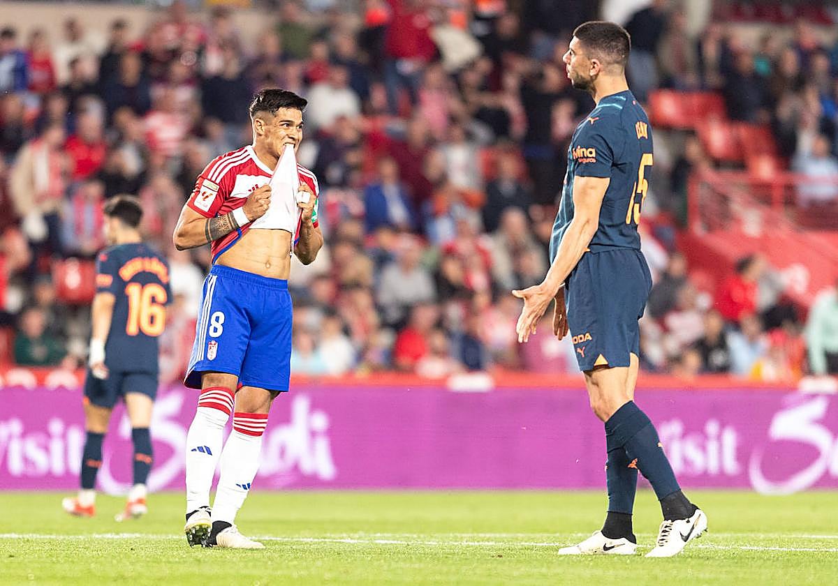 Matías Arezo, durante el partido ante el Valencia.
