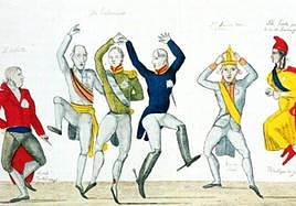 Parodia del Congreso de Viena (1814-185), que iba a rediseñar la Europa de después de Napoleón.