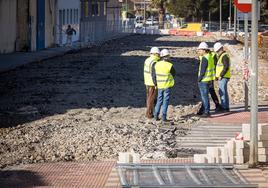 Obras del metro en el municipio de Churriana de la Vega.