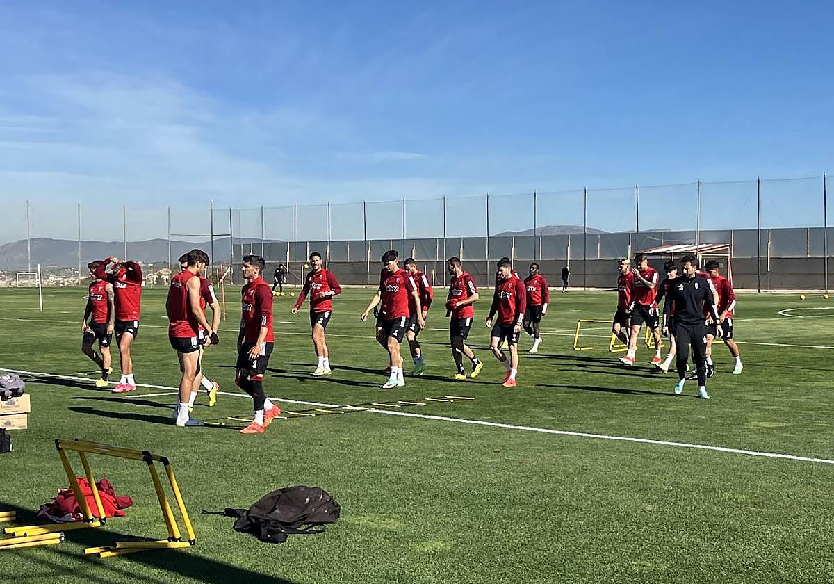 Instante del calentamiento del equipo.