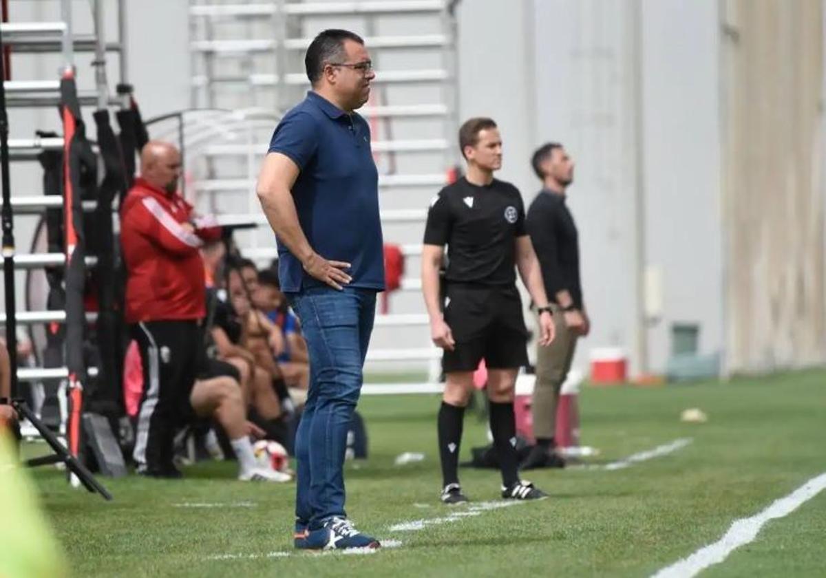 Germán Crespo, durante el partido del Recreativo contra el Mérida.