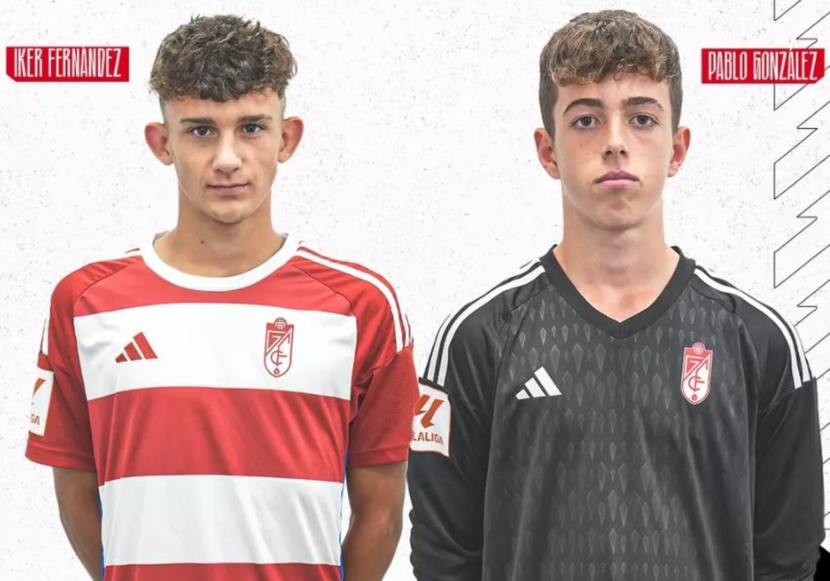 Los internacionales sub-15 Iker Fernández y Pablo González.