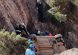 Sobrevive tras caer con su coche al fondo de un barranco de 25 metros en Guadix