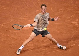 Roberto Carballés, durante su partido ante Stefanos Tsitsipas.