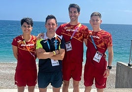 María Pérez, Jacinto Garzón, Alberto Amezcua y Daniel Morilla, ayer en Antalya (Turquía).