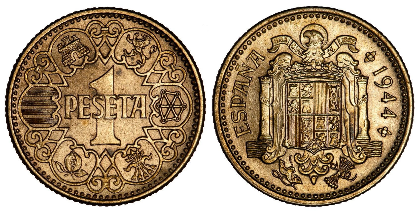 Imagen principal - Arriba, monedas de 1 peseta de 1944; debajo, extracción de mineral de la vecina mina de Alquife en aquella época y acción que se vende en internet de la sociedad creada por Meermans en 1888.