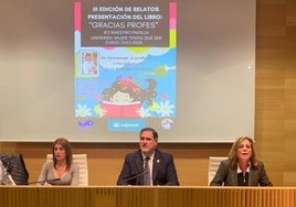 Momento del acto de la presentación de la III Edición del Relato Breve del IES 'Maestro Padilla'.