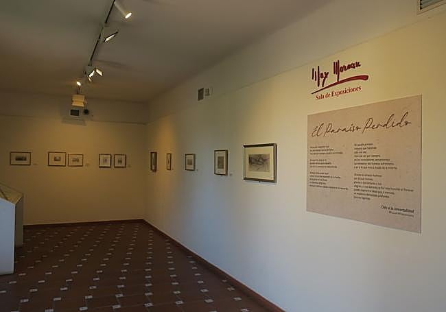 Algunas de las obras expuestas en el Carmen de Max Moreau.