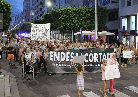 Una manifestación por los cortes de luz, de archivo.