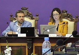 Julio Millán y África Colomo, en el anterior mandato municipal.