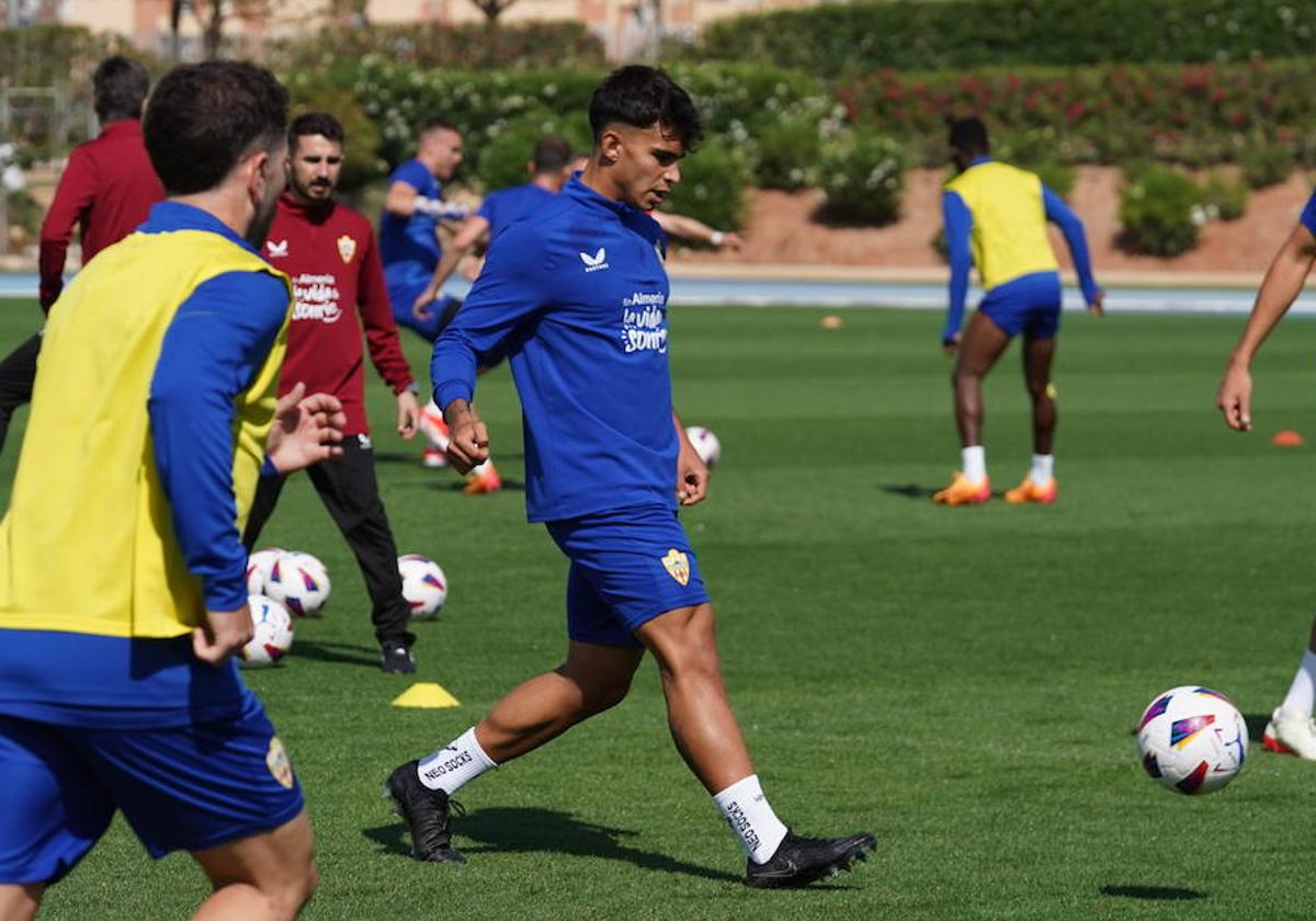 Marcos Peña en el entrenamiento de ayer.