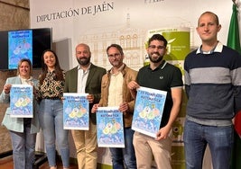 Presentación de las Olimpiadas en la Diputación, con asistencia de las instituciones que las organizan.