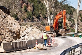 Trabajos anteriores en la carretera de la Sierra. P