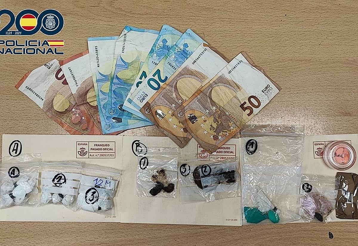 Las drogas incautadas en el centro de Granada.
