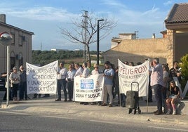 Protesta de la plataforma de la A-6000, en Villargordo el 19 de abril.