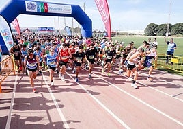 Salida de la carrera popular en el campus, este domingo.