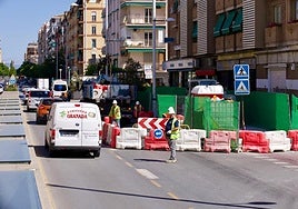Corte en el Camino de Ronda en la zona próxima a la rotonda del helicóptero.