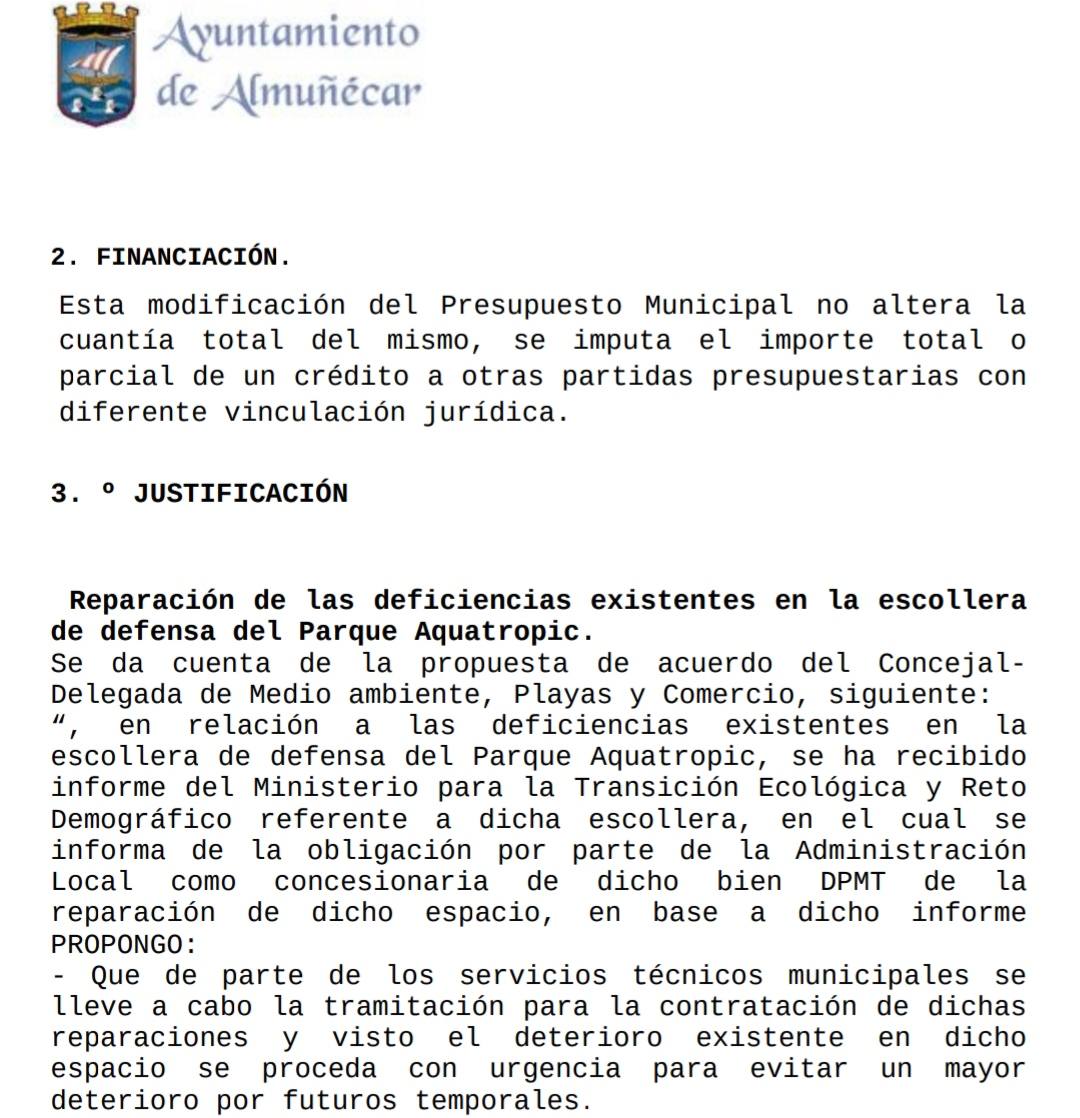 Extracto del expediente municipal para el encargo de las obras.