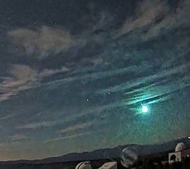 Grabación del momento del destello desde el Calar Alto.