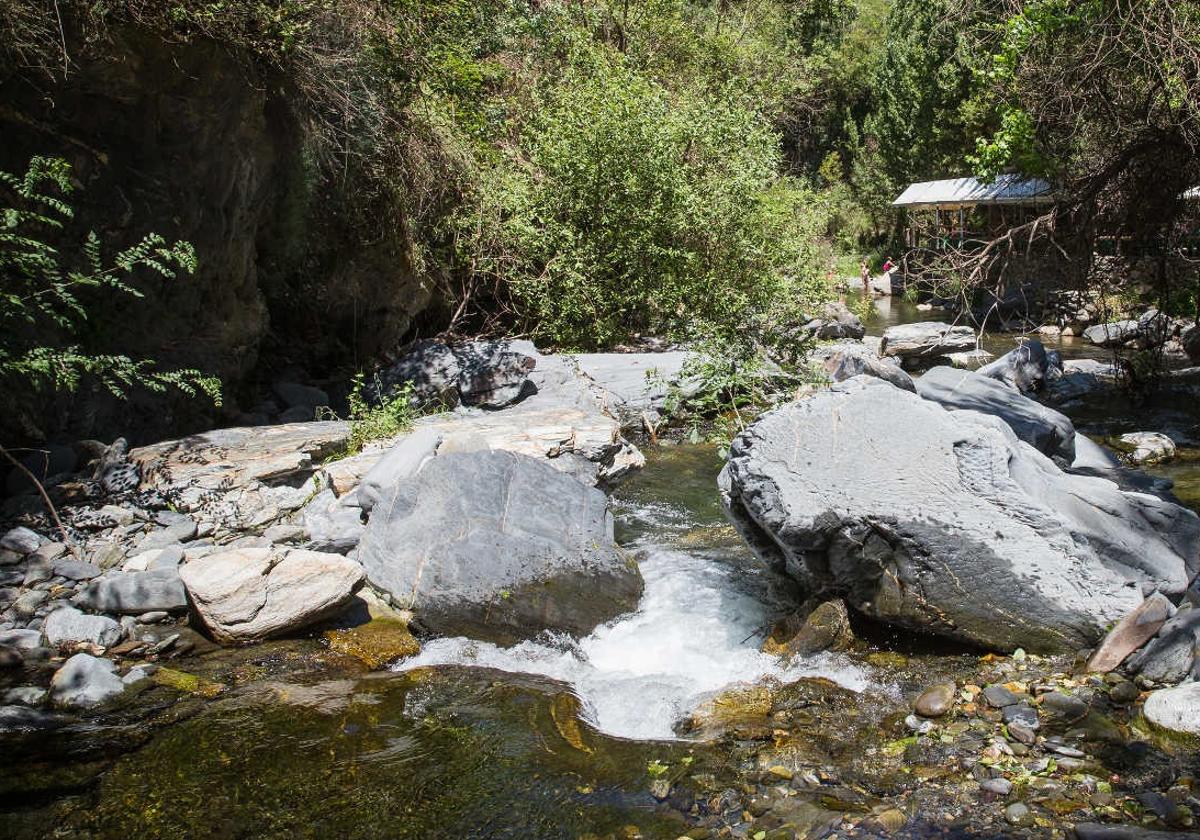 Refrescándose en el Genil en Güéjar Sierra.