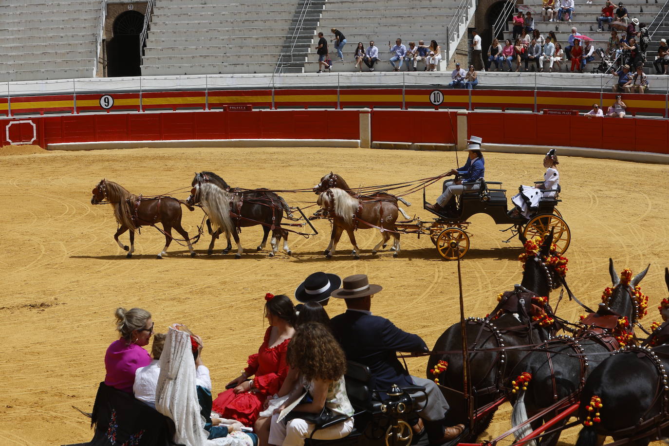 Espectaculares imágenes de los enganches en la plaza de toros de Granada