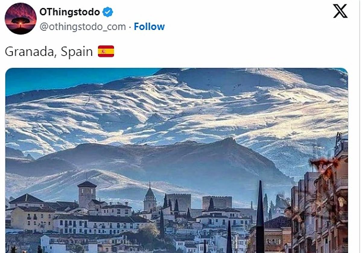 La foto de Granada publicada por @othingstodo_com que arrasa en la red social 'X'.