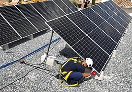 Un profesional en una instalación de Greening Group, una de las empresas.