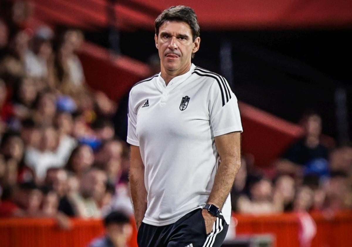 Aitor Karanka durante uno de sus partidos como entrenador del Granada.