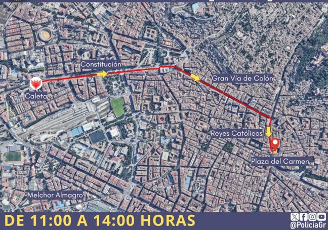 Itinerario de la manifestación de los trabajadores de Rober