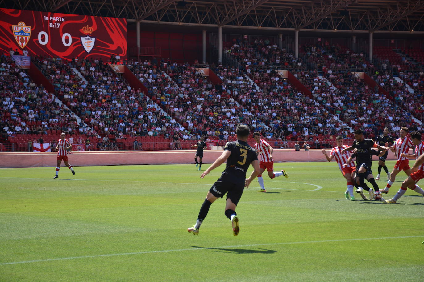 Afición blanca en la grada del Almería.